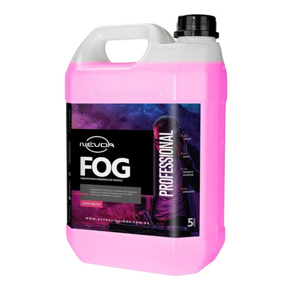 LIQUIDO PARA MAQUINA DE FUMAA 5L PROFISSIONAL TUTTI-FRUTTI NEVOA