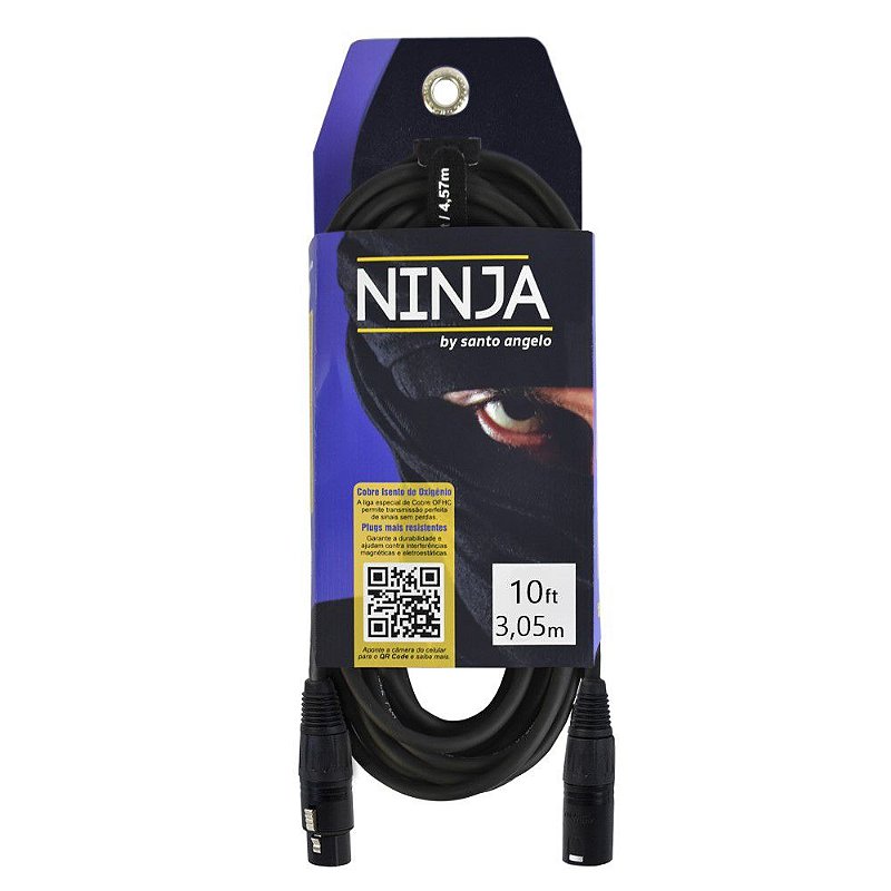 CABO MIC XLR X XLR 3,05M 0,20MM NINJA SANTO ANGELO