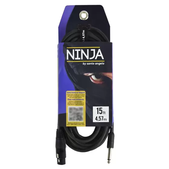 CABO MICROFONE P10 X XLR 4,57M 0,20MM NINJA SANTO ANGELO