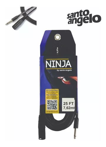 CABO MICROFONE P10 X XLRF 7,62M 0,20MM NINJA SANTO ANGELO