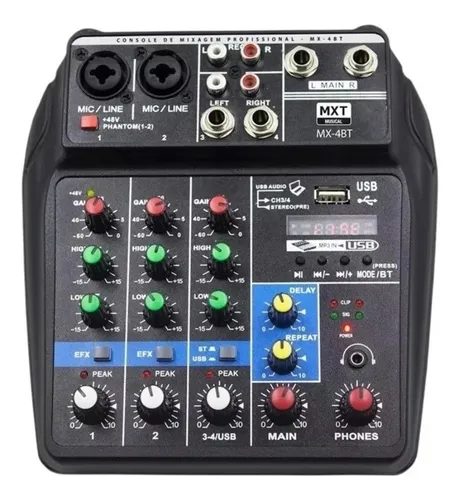 MESA DE SOM DE 4 CANAIS MX-4BT MXT