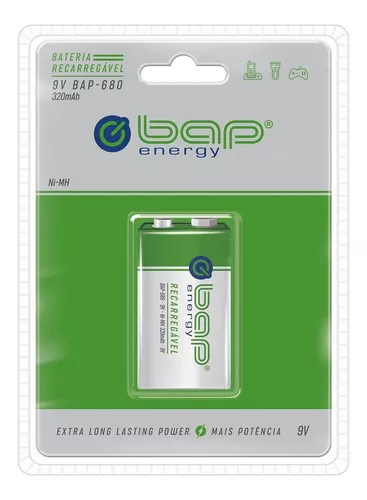 BATERIA RECARREGAVEL 9V BAP