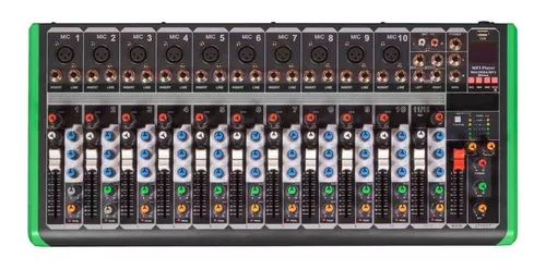 Mesa De Som 12 Canais Pm-1624 Usb Bt Mix Probass