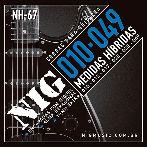 Encordoamento Guitarra Hibrida 010 - 049 Nig