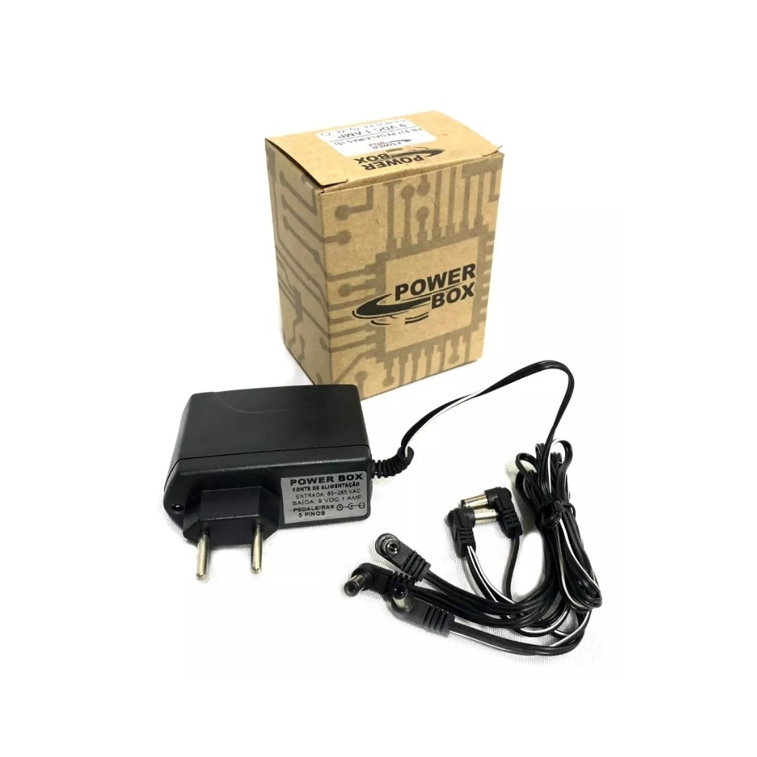 Fonte Chaveada 9v 1amp 5 Pedais C- Power Box