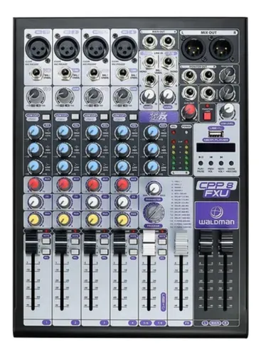 MESA DE SOM 8 CANAIS CPP-8FXU WALDMAN