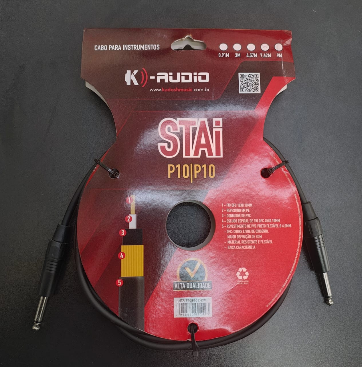 CABO P10 X P10 INST STA 7,62M KONECT