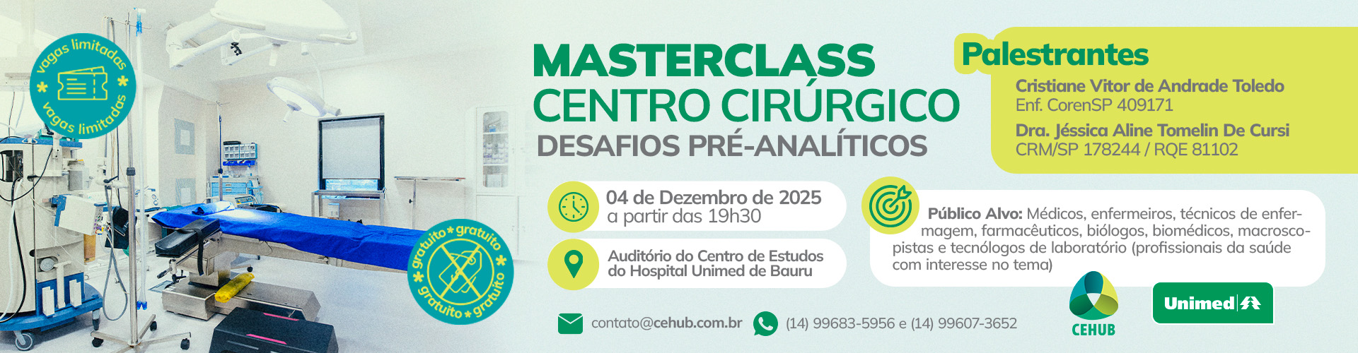Dia 04/12/2025 - Masterclass Centro Cirrgico - Desafios pr-analticos