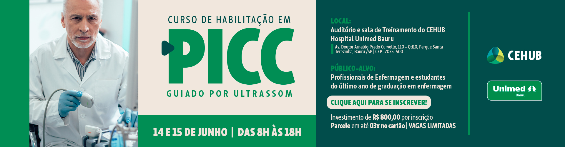 2 EDIO - CURSO PICC GUIADO POR ULTRASSOM - DIAS 14 E 15 DE JUNHO DE 2025