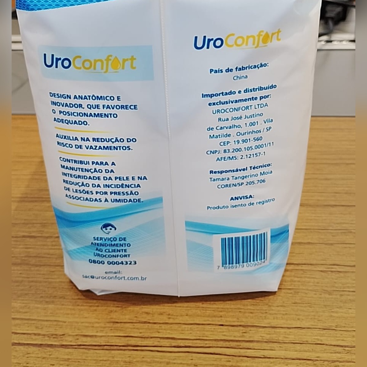 UroConfort M - Lateral: dados do fabricante