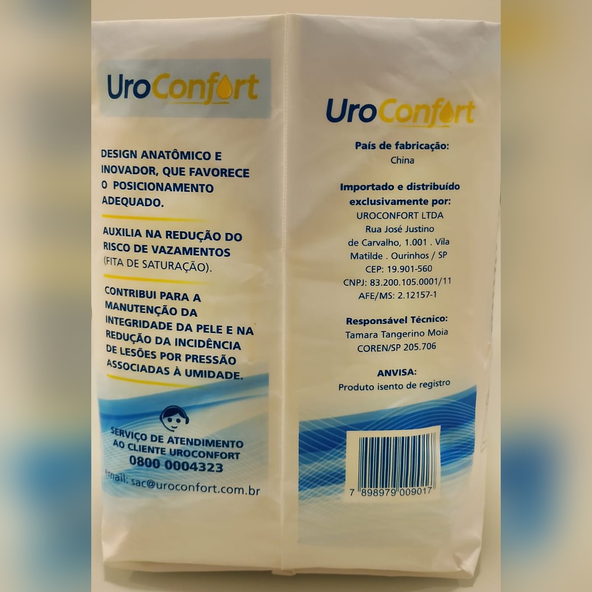 UroConfort GG - Lateral: dados do fabricante